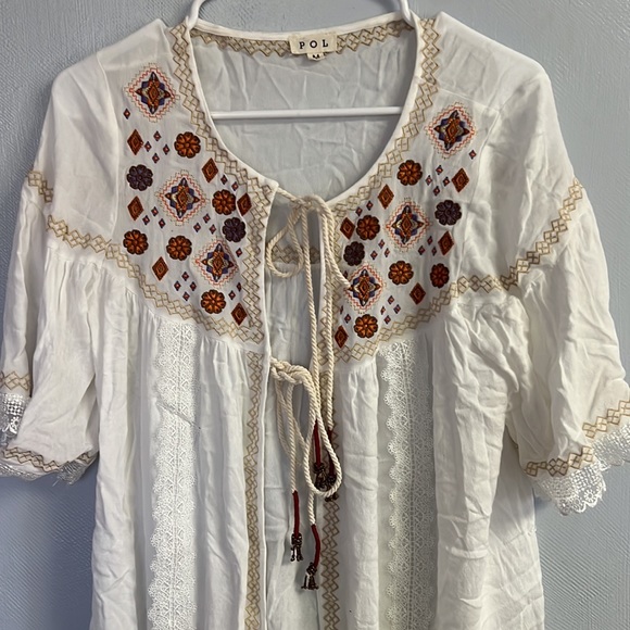 Size Medium POL white short sleeve open cardigan - Picture 5 of 5